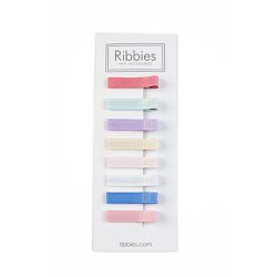 英國 Ribbies - 繽紛單色髮夾8入組