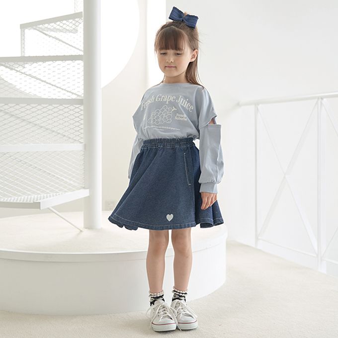 日本 Lycee mine - 休閒印花寬版開口長袖上衣-LOVLEY-薄荷綠