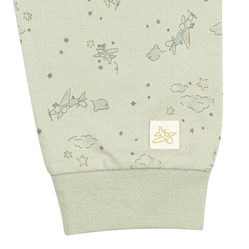 akachan honpo - 長袖家居服 穿衣練習-飛機-淺綠色