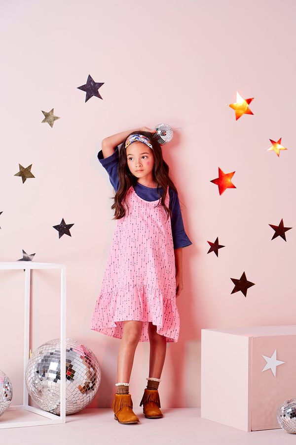 麗嬰房 Little moni - 甜美女孩細肩帶荷葉-粉紅