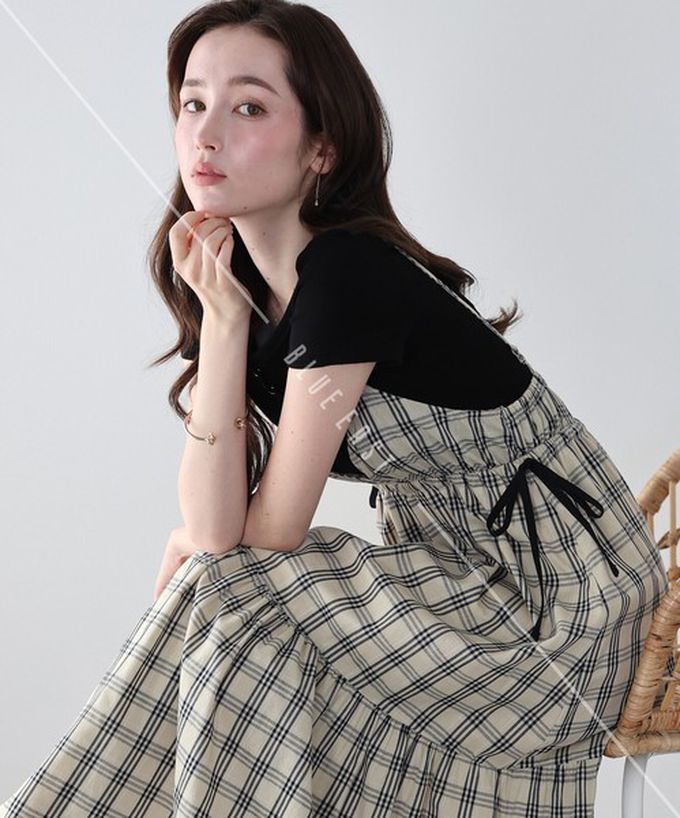 日本 BLUE EAST - 滿分可愛側蝴蝶結細肩帶洋裝-橘 (M)