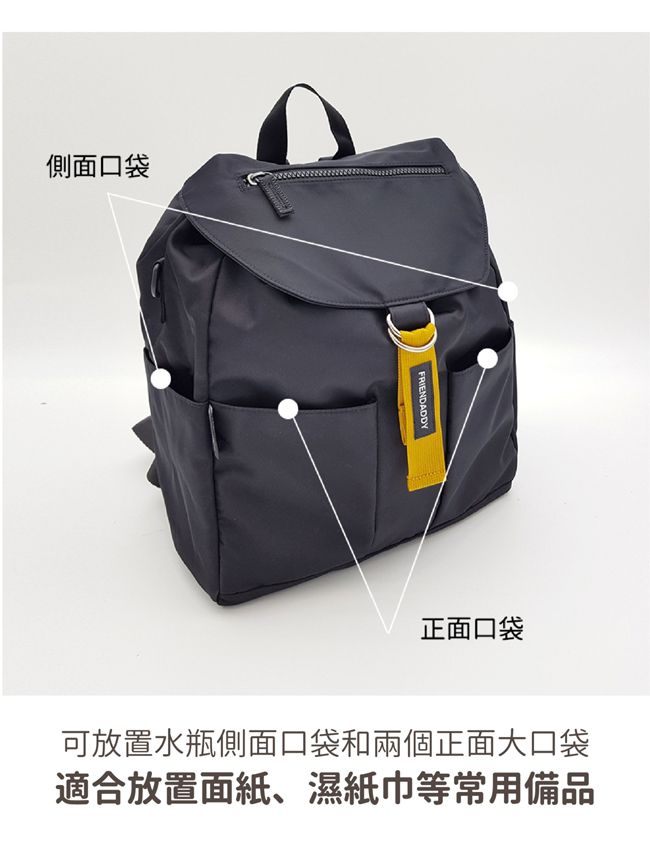 韓國 Friendaddy - 輕巧時尚後背包 - 焦糖色 (多用途媽媽包)