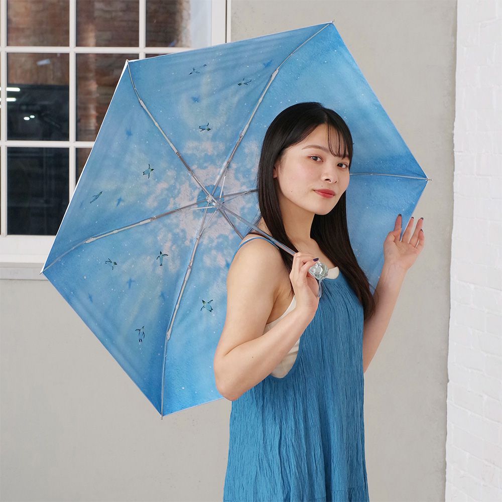 50公分 2 side 遮光傘-(企鵝藍)-NO.2496