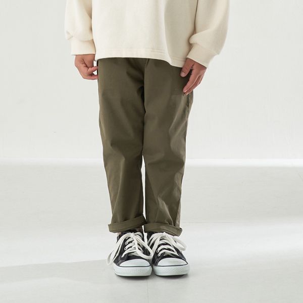 日本 b-ROOM - 帥氣定番色錐形褲-棕卡其