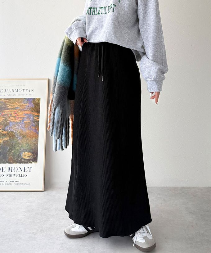 日本 Classical Elf - Java 華夫格舒適厚磅魚尾裙-淺灰