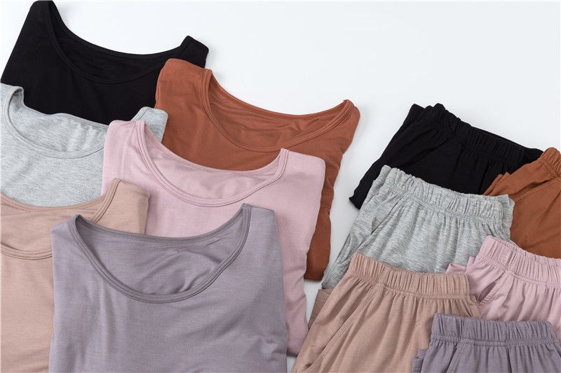 莫代爾柔軟涼感Bra T家居服-短褲套裝-粉色