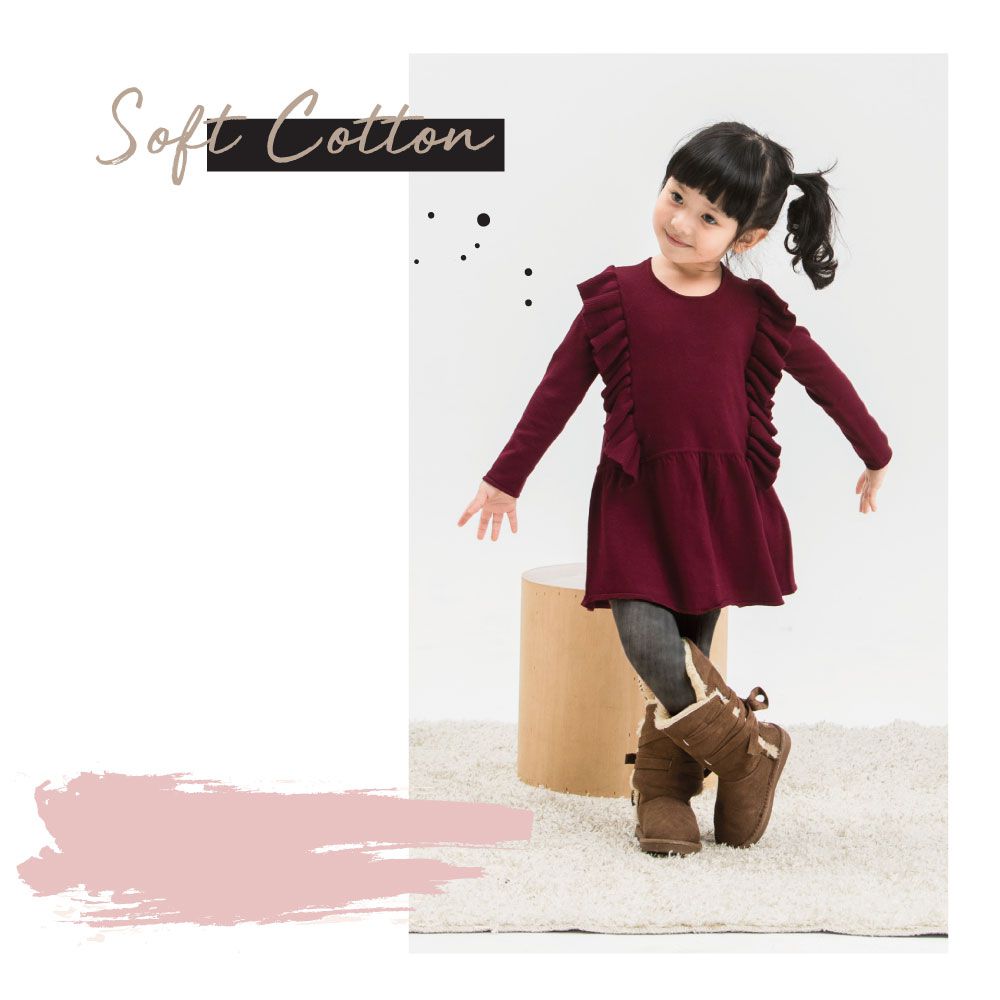 貝柔 Peilou - 女童精梳棉義式對目褲襪-黑色