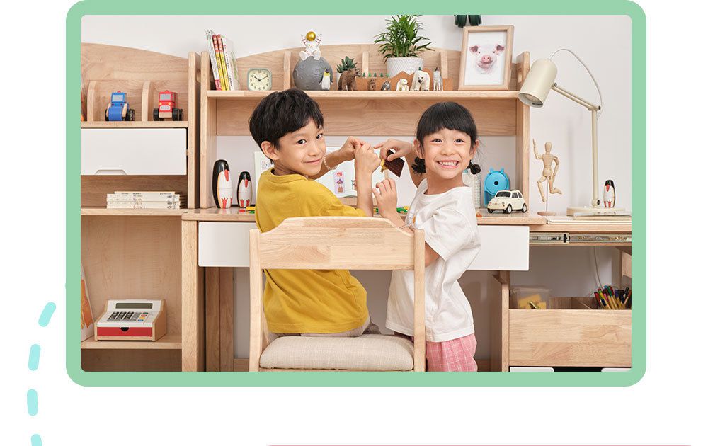 Man & Kids 寵小孩生活家居 - ∞無限成長書桌椅（旗艦六件組）