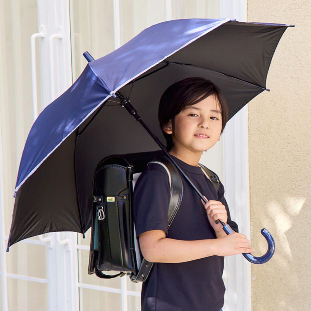 日本中谷 - 抗UV 99%遮光晴雨兩用兒童直傘-素色-深藍 (50cm(身高115-125cm))