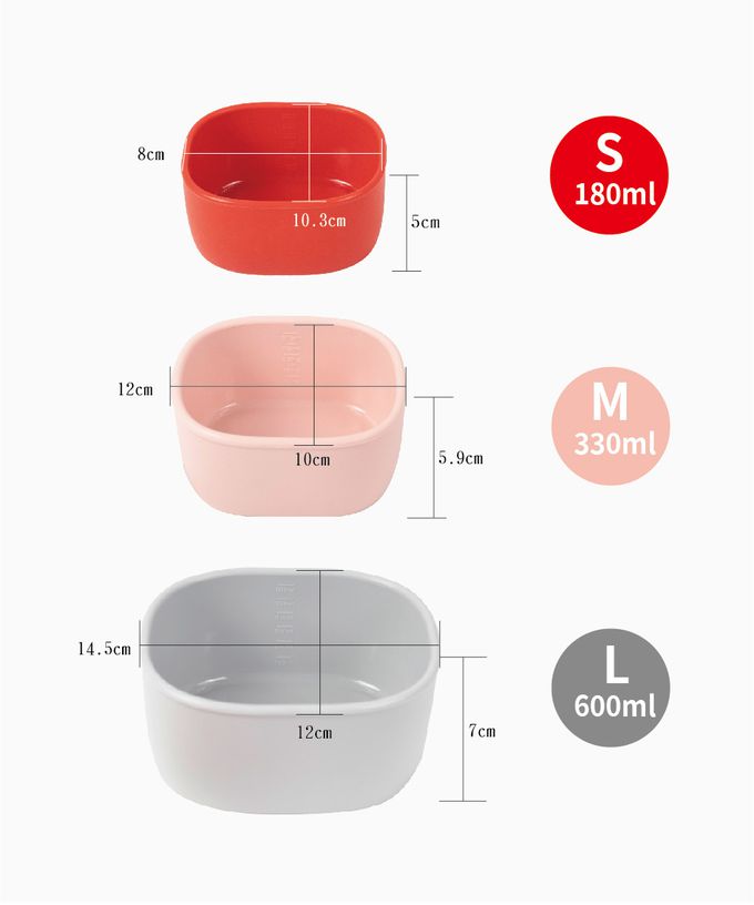 韓國 SILIPOT - 鉑金矽膠保鮮盒-燕麥奶 (S/M/L-各*1)-180ml*1+330ml*1+600ml*1