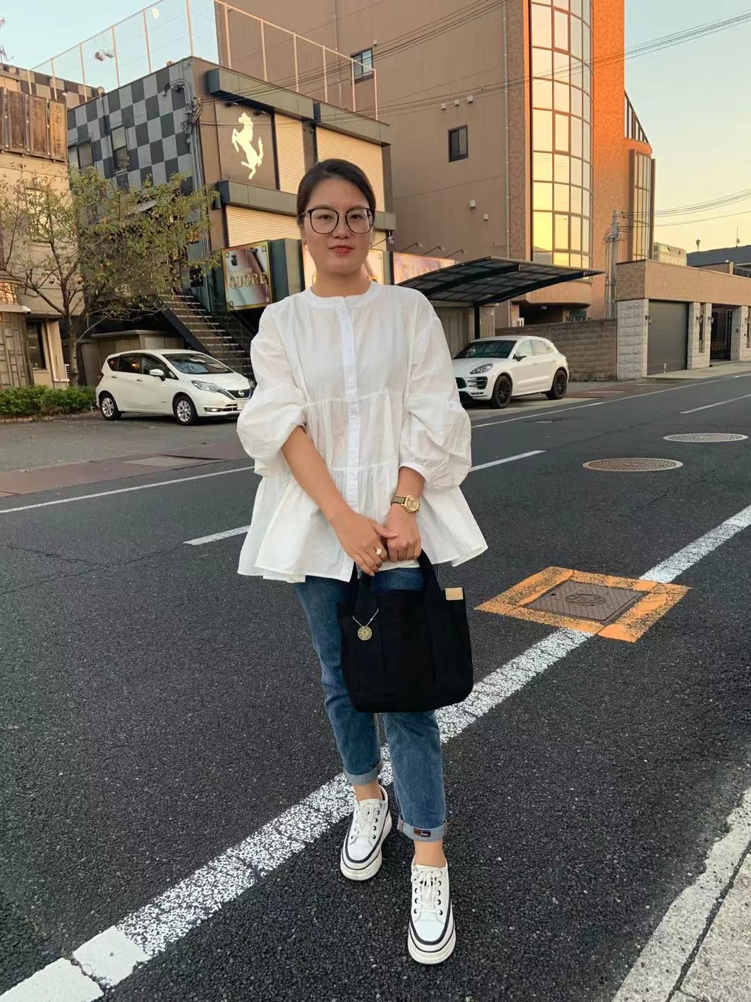 加厚大容量帆布手提包/便當袋-深藍色 (23x15x21cm)