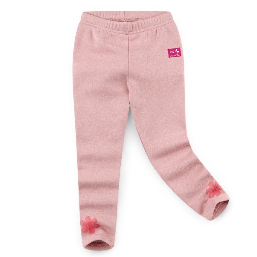 韓國 Jelispoon - (內刷毛)花花內搭褲-深灰