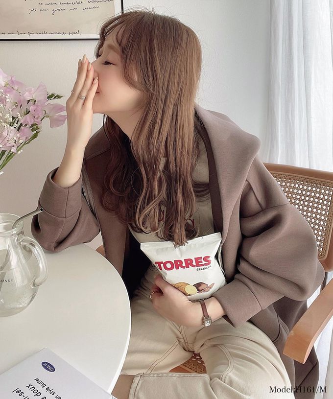 日本 Classical Elf - 厚磅簡約休閒長版連帽外套-黑