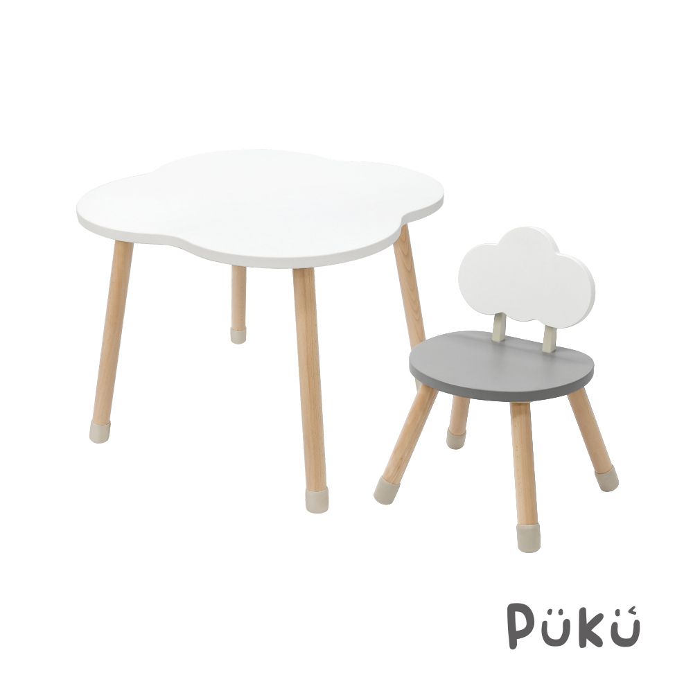 UNI有你宅 實木雲朵兒童桌椅組-1組