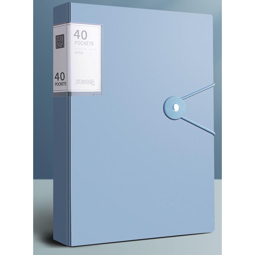 A4文件/考卷/獎狀收納資料夾-釦環顏色隨機-淺藍色-30.5x20.5cm