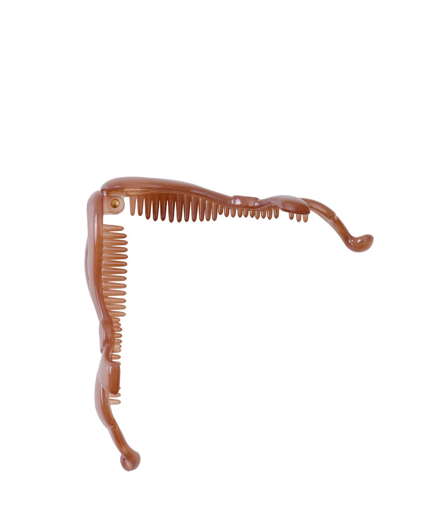 日本 Lattice - 透明感紐結壓克力香蕉夾/髮夾-深可可