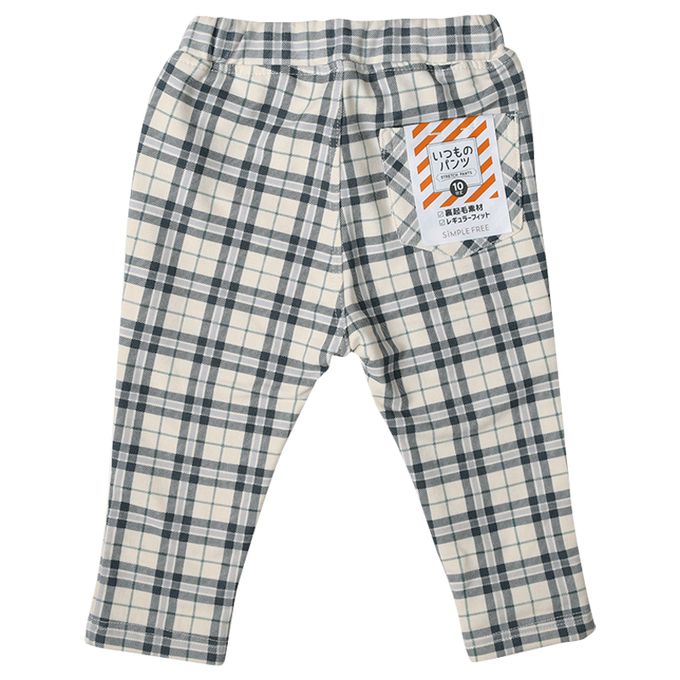 akachan honpo - 10分長經典褲 裏起毛-一般合身款-藍色