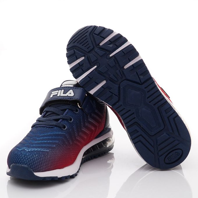 FILA - 氣墊慢跑運動鞋-3-J402X-313藍紅(中大童段)-運動鞋-藍紅