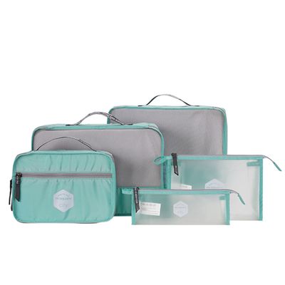 M Square - 城市系列五件套-M-薄荷綠 (牙具包-24*5*8cm/毛巾包-24*8*16cm洗漱包-26*8*18cm/衣物M二入-36*1)