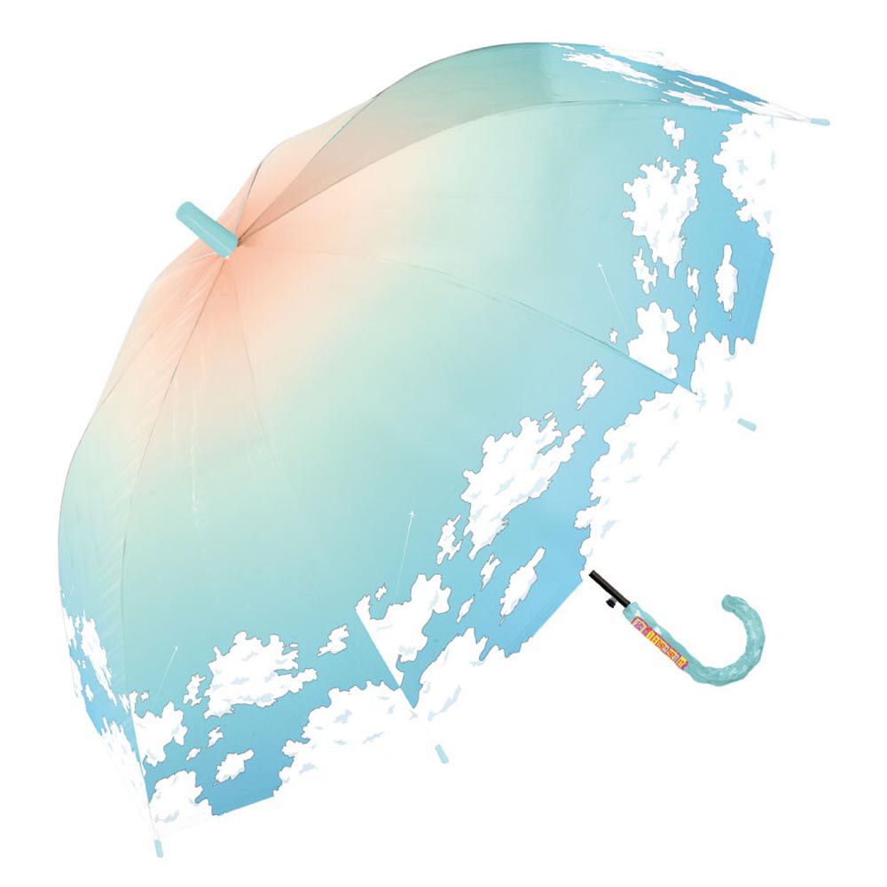 日本中谷 - 抗UV 99%遮光晴雨兩用兒童直傘-雲朵-晴空綠 (55cm(身高130cm以上))