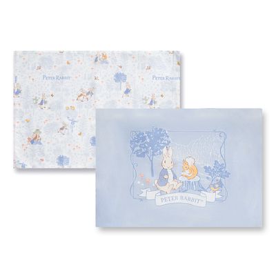 奇哥 - 悅讀比得兔平枕套 2入 45×30×2.5cm(枕頭套 嬰兒枕頭套 透氣枕套 四季枕套)-藍色