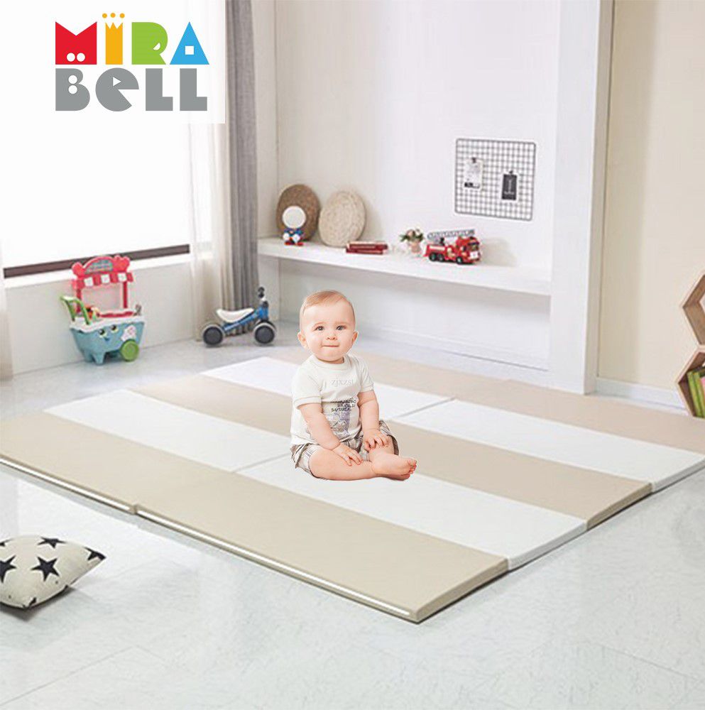 Mirabell - 兒童4cm厚連接地墊/遊戲墊/爬行墊(2入)-奶茶色