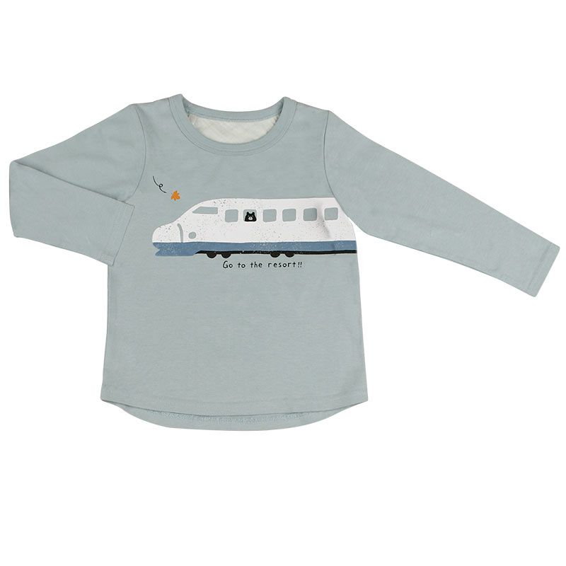 akachan honpo - 男長袖家居服CoCupa背部為棉紗-藍色