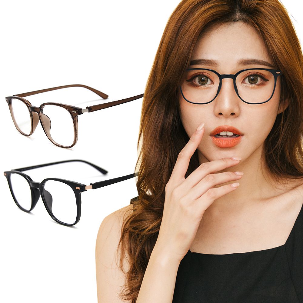 韓風潮搭TR90輕量方框親膚霧面鏡腳UV400濾藍光眼鏡