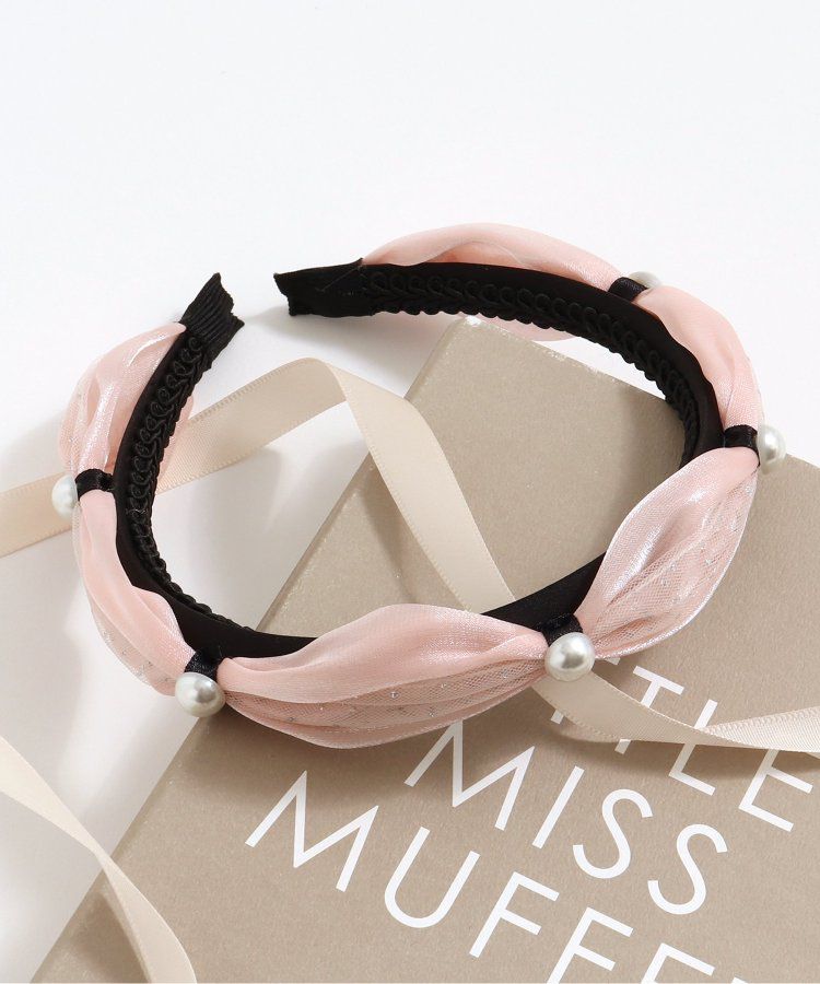 日本 apres les cours - 公主薄紗珍珠編織髮箍-象牙白