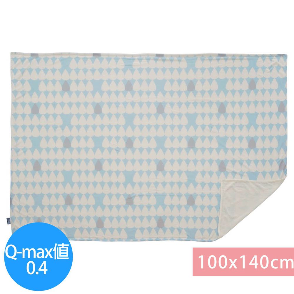 日本小泉 - 節電對策冷感薄毯-雨點-水藍 (100x140cm)