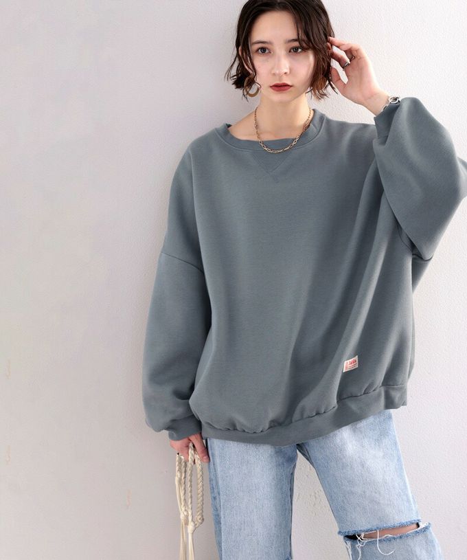 日本 Classical Elf - Java 裏起毛純色休閒長袖上衣-煙燻綠