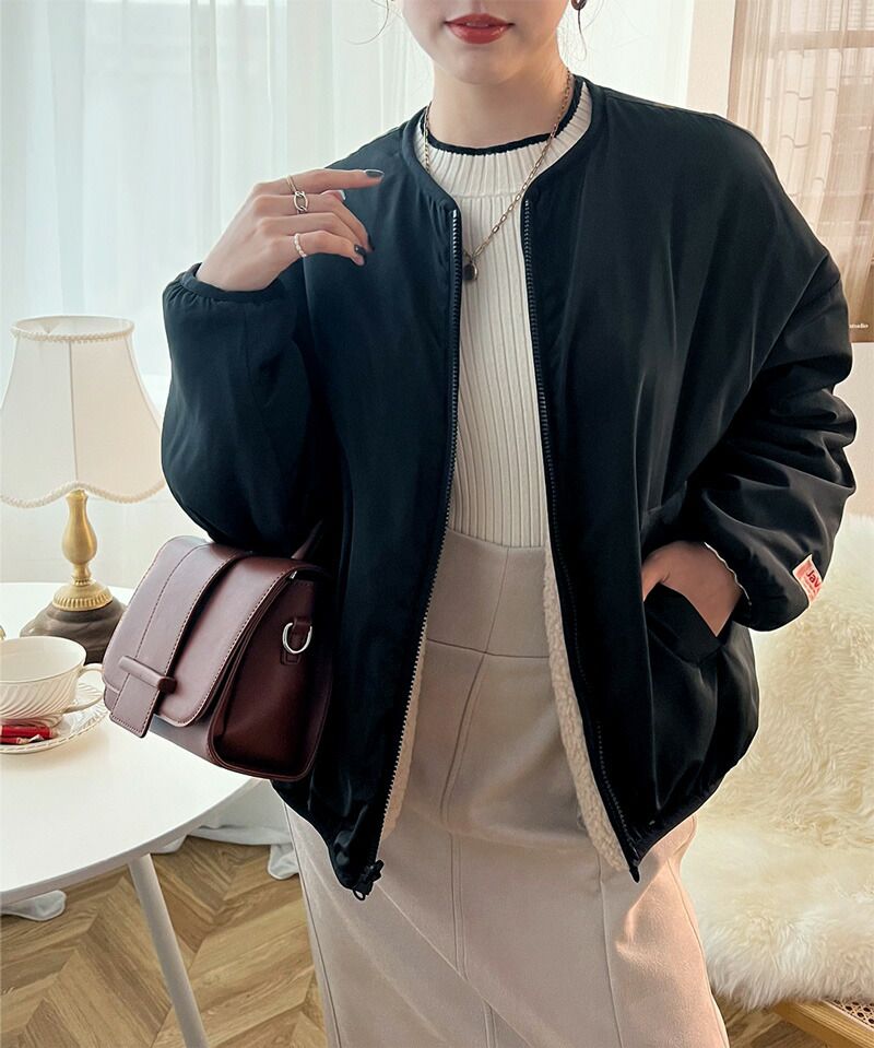 日本 Classical Elf - 2WAY泰迪熊短絨飛行外套-淺米x米杏