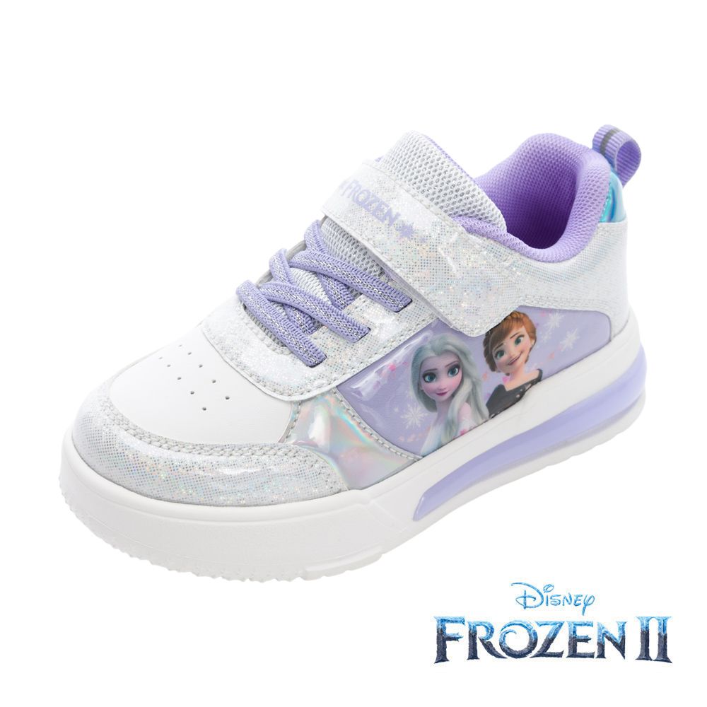 冰雪奇緣 童鞋 輕量電燈運動鞋 FNKX41129-減緩跑步壓力輕量鞋底-白紫-(中大童段)