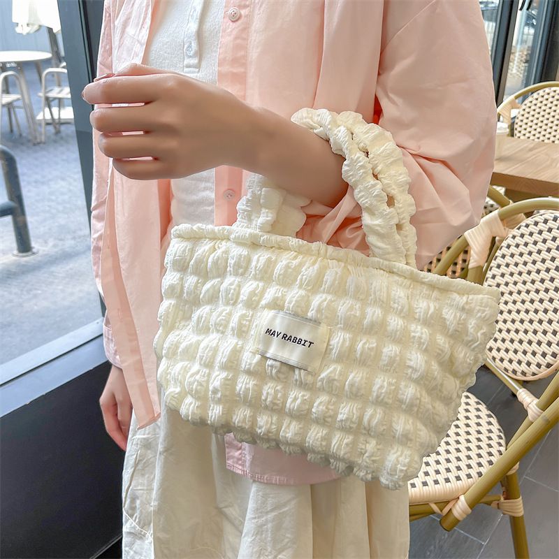 奶油泡泡雲朵手提包/托特包-紫色 ((19+12)x17x10cm)