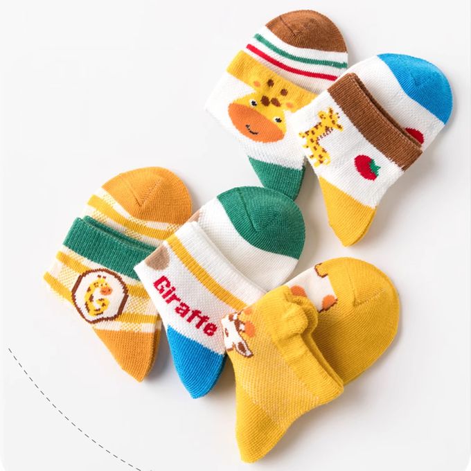 腳ㄚ子 - 幼/兒童透氣網眼襪 童襪 襪子 棉襪 兒童襪-Q萌長頸鹿