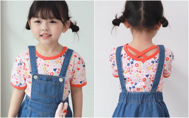 韓國 Coco rabbit - 滿版彩色花園T-粉紅