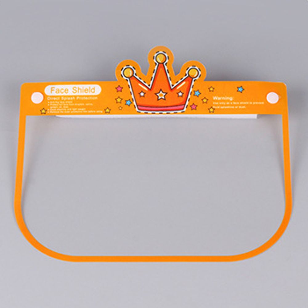 隔離飛沫兒童防護面罩-皇冠-橘黃色 (約26x18.5cm)
