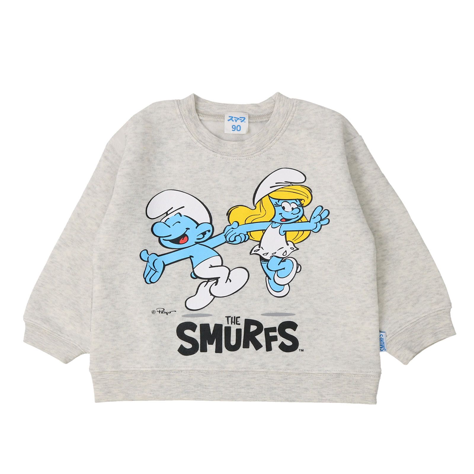 日本 ZOOLAND - 藍色小精靈聯名 保暖長袖上衣-讀書乖寶寶-海軍藍