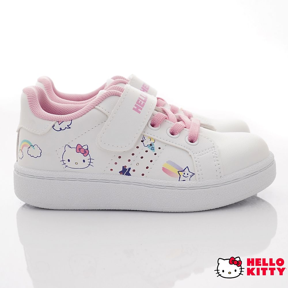 HELLO KITTY - 臺灣製流行典雅板鞋休閒運動鞋(中小童款)-白