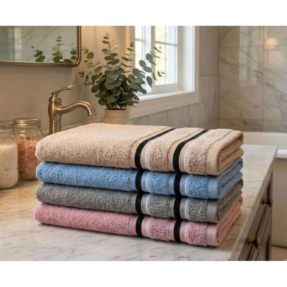 MIT台灣製 深色黑邊條紋浴巾 頂級12兩超厚實純棉緞檔設計-2入組