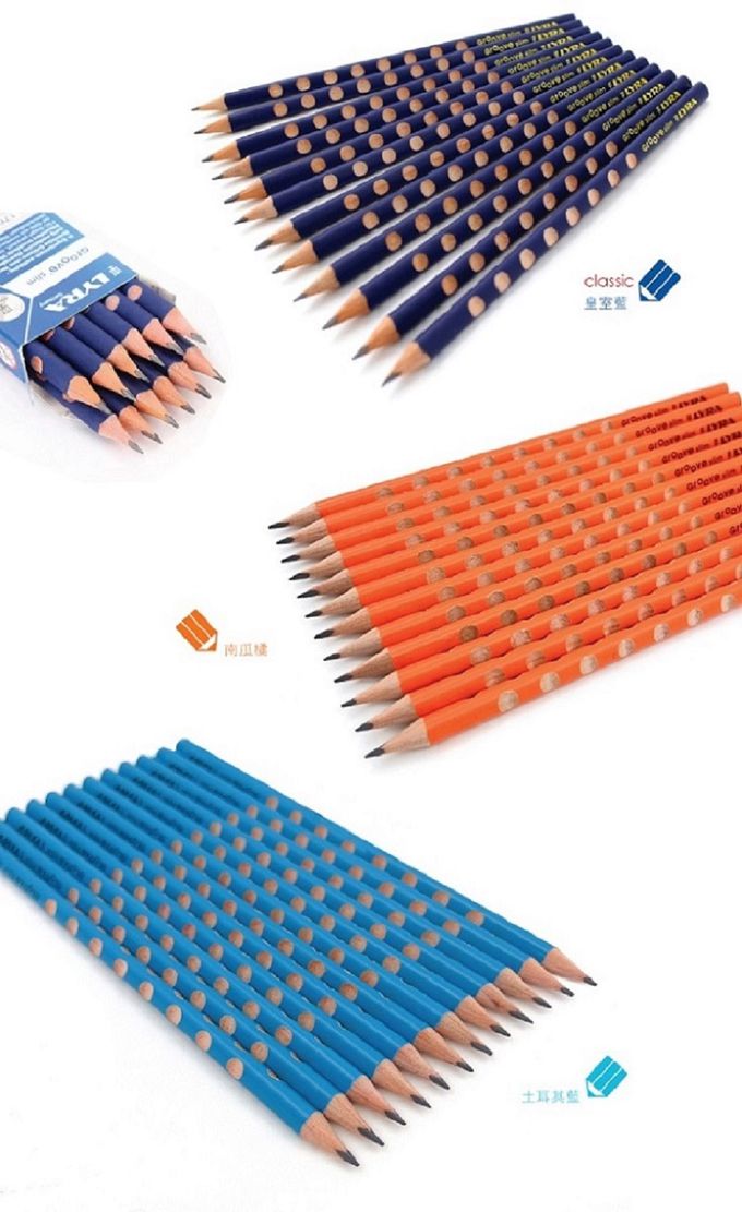 德國LYRA - GROOVE三角洞洞鉛筆(細)12入-(2組)-南瓜橘-筆芯-HB