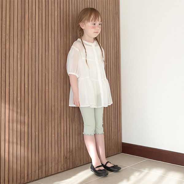 日本 Lycee mine - 羅紋麻花柔軟七分內搭褲-淺卡其