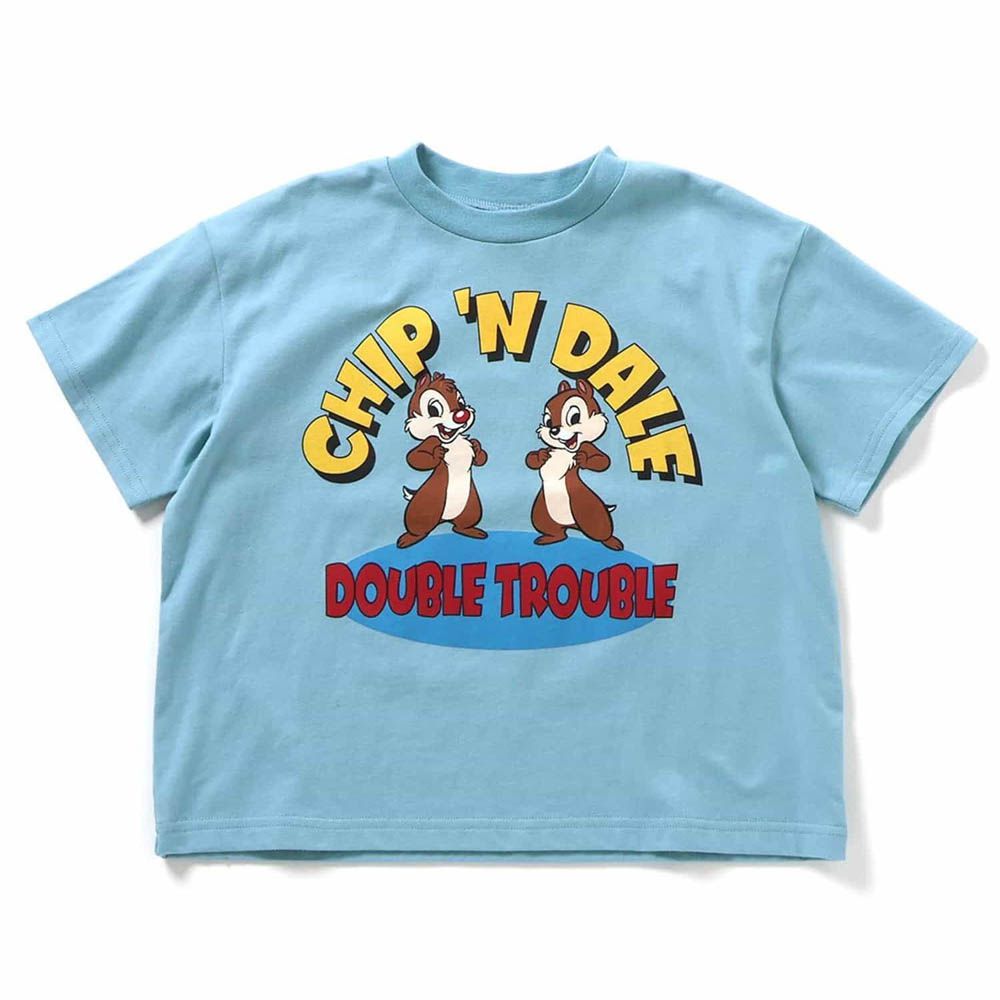 迪士尼限定 印花T恤-卡通人物奇奇蒂蒂-水藍