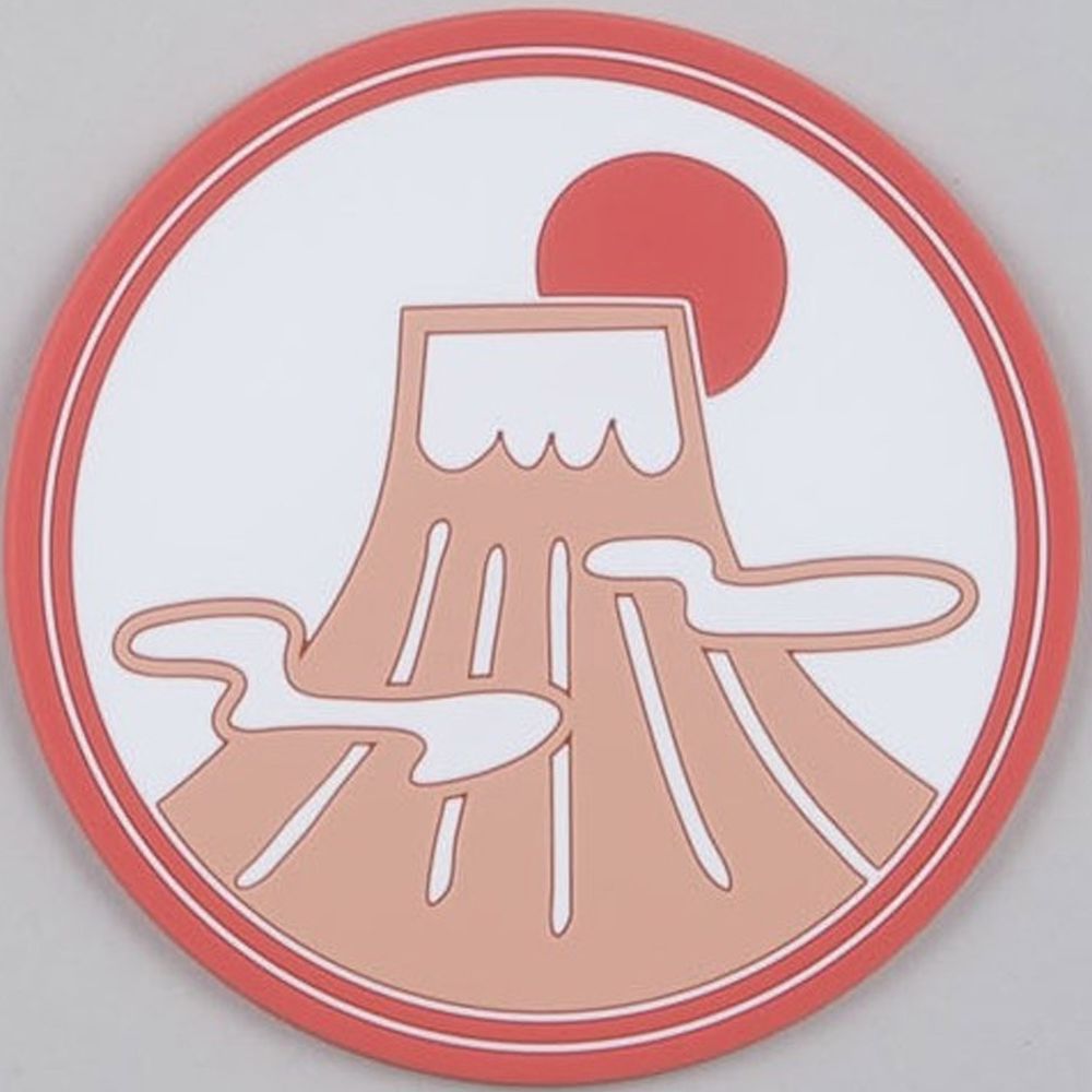 日本代購 - 和風富士山圓形杯墊-赤富士-紅