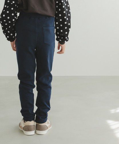 日本 PAIRMANON - 百搭彈性貼身長褲-直條紋-海軍藍