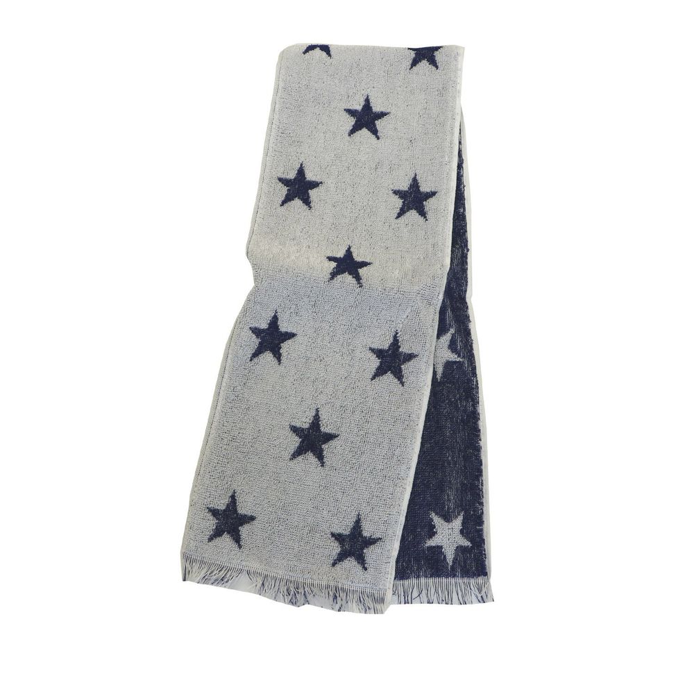 日本涼感雜貨 - 日本製 Eco de COOL 接觸冷感長毛巾-星星-深藍 (90x16cm)