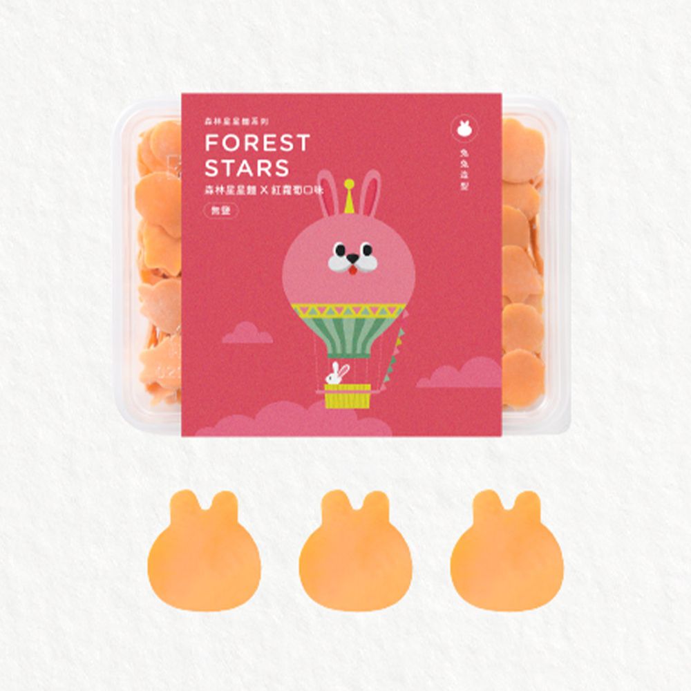 森林麵食 - 森林星星麵-紅蘿蔔口味X兔兔造型-200g/份