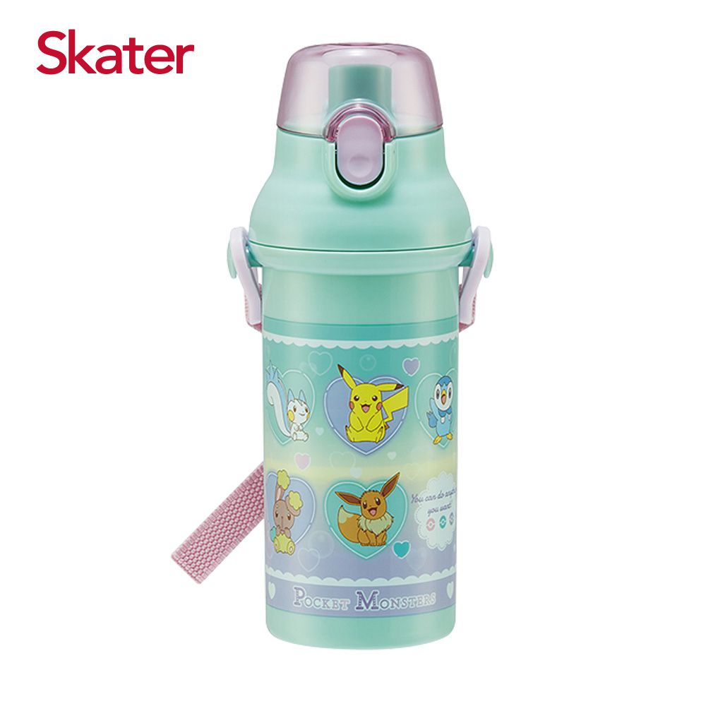日本 SKATER - 銀離子兒童直飲水壺(480ml)-寶可夢-綠
