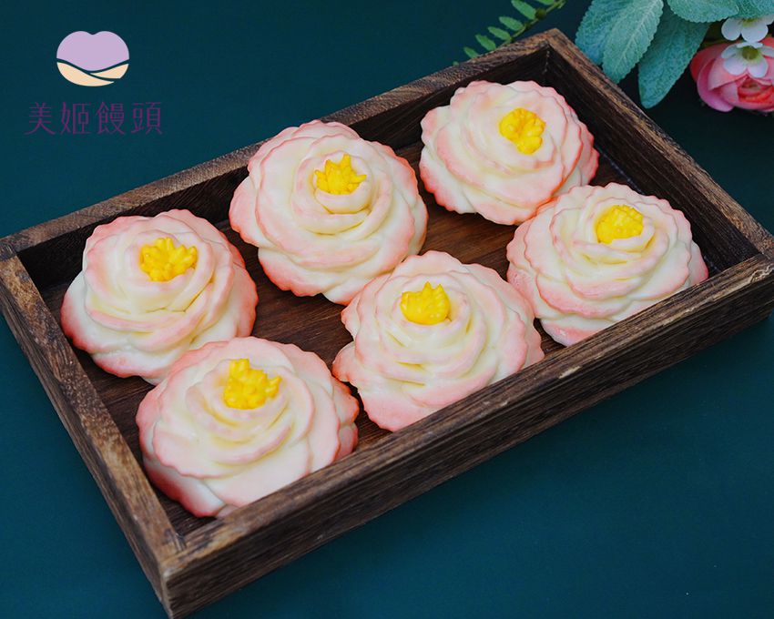 美姬饅頭 - 牡丹花鮮乳造型饅頭-6入-35g/顆