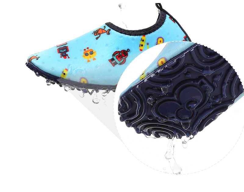 韓國 OZKIZ - 潛水布面輕量/防滑兒童沙灘鞋/戲水鞋-機器人